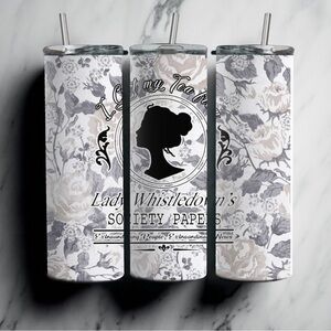 Lady Whistledown Floral Theme 20oz Skinny Stainless Steel Tumbler